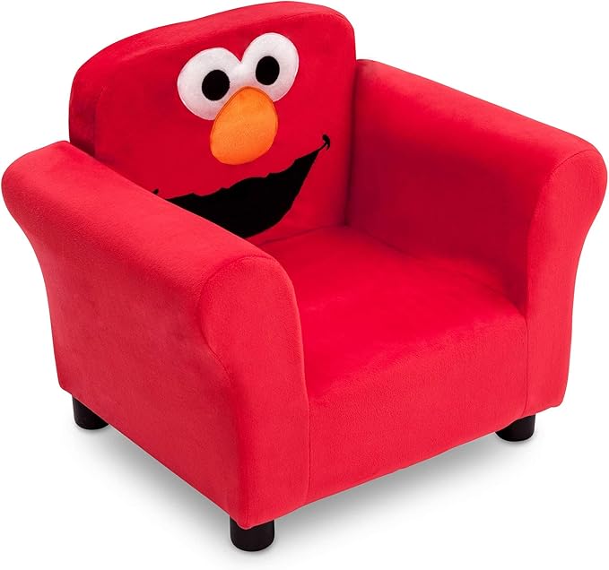 Sesame Street Elmo Upholstered Chair by Delta Children, Red - LeafyLoom