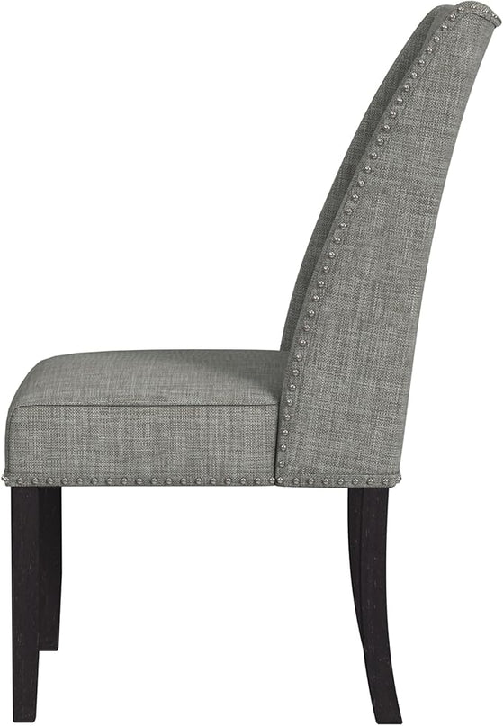HomePop Classic Parsons Dining Chairs, Gray Woven(set of 2) - LeafyLoom