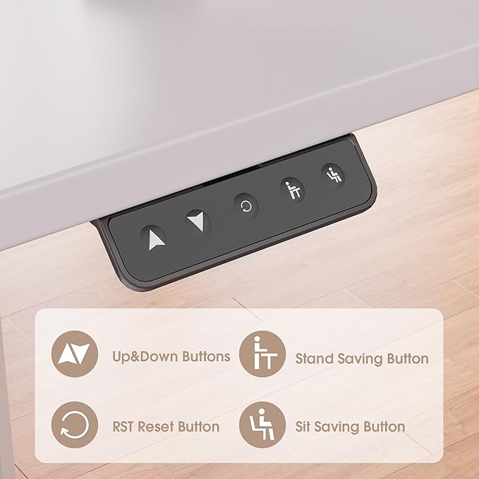 Electric Standing Desk with Monitor Shelf, 55 x 24 Inches Height Adjustable Corner Table, Computer Workstation with Cup Holder and Hook for Home Office, White, 55x24 Inch - LeafyLoom