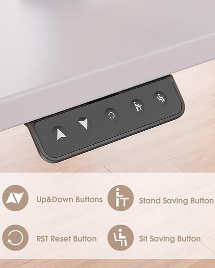 Electric Standing Desk with Monitor Shelf, 63 x 27 Inches Height Adjustable Corner Table, Computer Workstation with Cup Holder and Hook for Home Office, White, 63x27 Inch - LeafyLoom