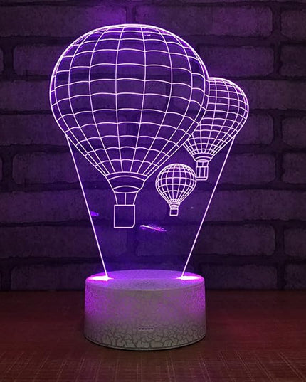 Hot Air Balloon Night Light 3D Visual LED Desk Lamp Fire Balloon Toy Household Home Room Decor 7 Colors Change Touch Table Light Birthday Gift Christmas Gift for Kids and Adult - LeafyLoom