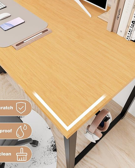 DUMOS 32 Inch Office Small Computer Desk Modern Simple Style Writing Study Work Table for Home Bedroom - Wood - LeafyLoom