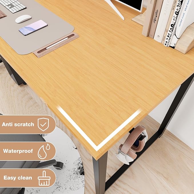 DUMOS 32 Inch Office Small Computer Desk Modern Simple Style Writing Study Work Table for Home Bedroom - Wood - LeafyLoom