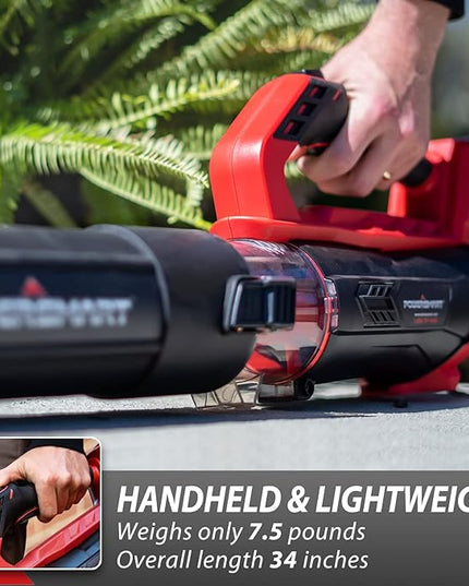 PowerSmart 20V Cordless Leaf Blower with 2 Batteries and Charger, Blowers for Lawn Care, Snow Blowing & Yard Cleaning - LeafyLoom