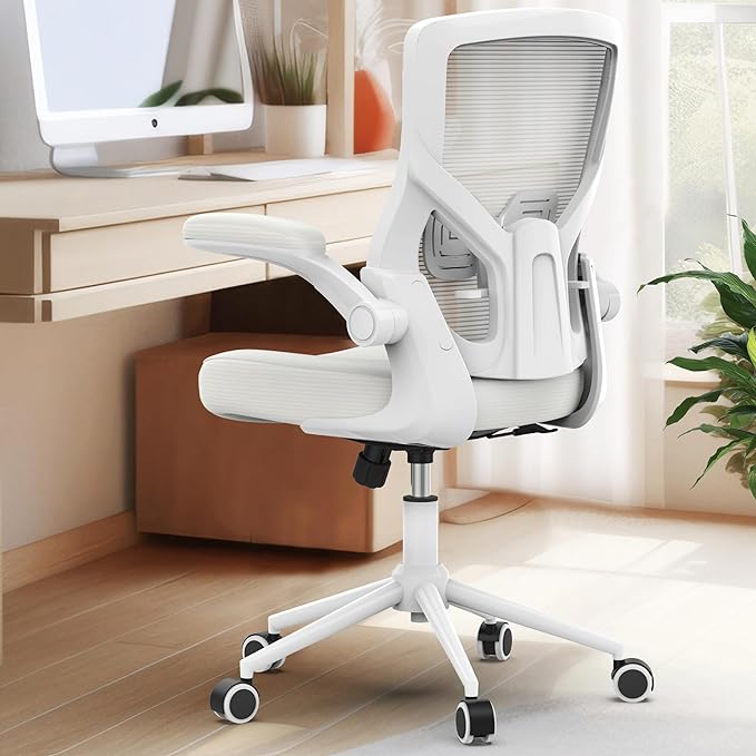 Office Chair, High Back Desk Chair Adjustable Height and Ergonomic Design Home Office Computer Chair Executive Lumbar Support Padded Flip-up Armrest Swivel Task Chair - LeafyLoom