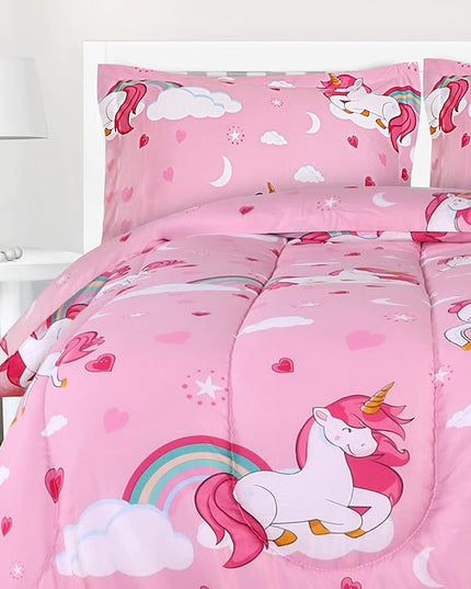 Utopia Bedding All Season Unicorn Comforter Set with 2 Pillow Cases, 3 Piece Soft Brushed Microfiber Kids Bedding Set for Boys/Girls, Machine Washable (Twin) - LeafyLoom