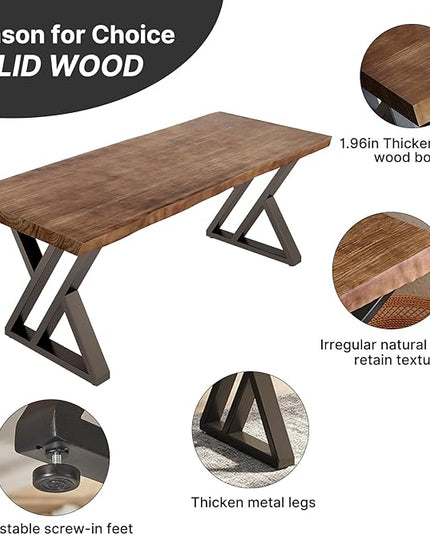 Desk / 55 inches,Solid Wood Desk Classical Style Home Office Desks/New Chinese Style Computer Table/Wooden Desk/Brown Desk (Brown-Z) - LeafyLoom