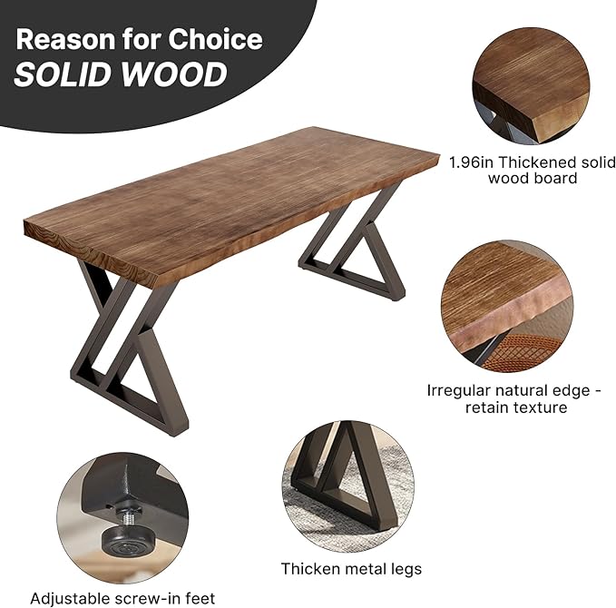 Desk / 55 inches,Solid Wood Desk Classical Style Home Office Desks/New Chinese Style Computer Table/Wooden Desk/Brown Desk (Brown-Z) - LeafyLoom