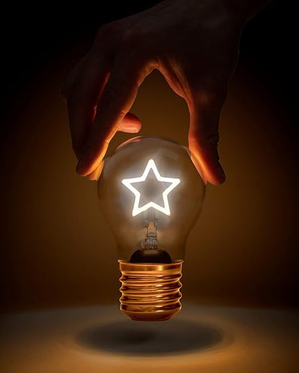Suck UK, Rechargeable Table Lamp, Star Shaped Battery Operated Table Lamps, USB Light & Star Light Desk Decor, Battery Light Bulb, Cordless Lamps & Edison Bulb LED Lamp, Night Lights For Bedroom - LeafyLoom