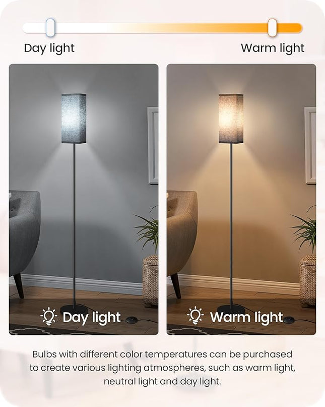 Floor Lamp, Pole Lamp with Foot Switch, Modern Standing Lamp Lampshade, Minimalist Freestanding Lamp (Bulb Not Included), for Living Room, Bedroom Office FCC Listed, Black B07LD05 - LeafyLoom
