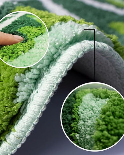 Kids Rug Green Leaf Area Rug for Nursery Cute Bath Mat Non Slip Small Preppy Carpet for Bedroom Bathroom Children Playroom Boho Home Decor Washable 2.6'x4' - LeafyLoom