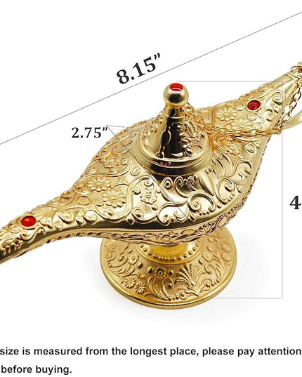 Classic Vintage Collectable Rare Legend Aladdin Magic Genie Costume Lamp Home Table Decoration & Gift, Gold - LeafyLoom