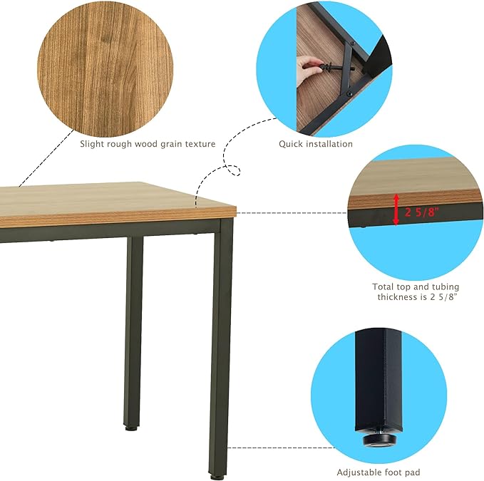 Simple and Sturdy 30x60 Inch Computer Desk - Modern Design for Home Office, Perfect for Work and Study, Multi-Purpose Table for Writing, Dining, and Workstation - LeafyLoom