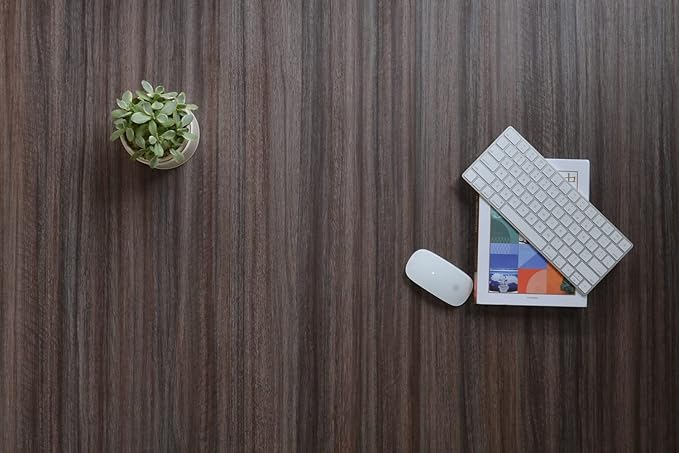 Kaboon Universal Tabletop 47.25"x30", Solid One-Piece Melamine Table Top, Double Desk L-Desk DIY, Home and Office,Eucalyptus/Dark Walnut - LeafyLoom