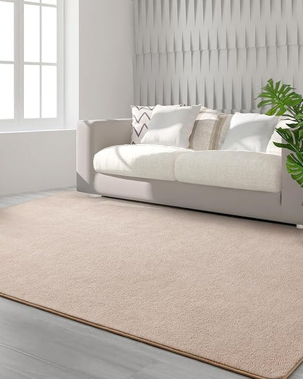 Area Rugs for Bedroom Living Room, 4x6 Ivory Super Soft Comfy Thickened Memory-Foam Indoor Carpets, Modern Aesthetic Minimalist Carpet for Boys Girls Adults Apartment Nursery Home Décor - LeafyLoom