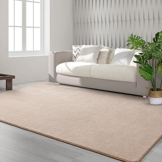 Area Rugs for Bedroom Living Room, 4x6 Ivory Super Soft Comfy Thickened Memory-Foam Indoor Carpets, Modern Aesthetic Minimalist Carpet for Boys Girls Adults Apartment Nursery Home Décor - LeafyLoom