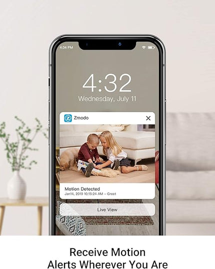 Zmodo Mini Pro, 1080P Plug-in WiFi Security Camera, Indoor Smart Camera with AI Motion Detection, Pet Nanny Cam, Night Vision, 2-Way Audio, Phone App, Compatible with Alexa & Google Assistant. Zmodo