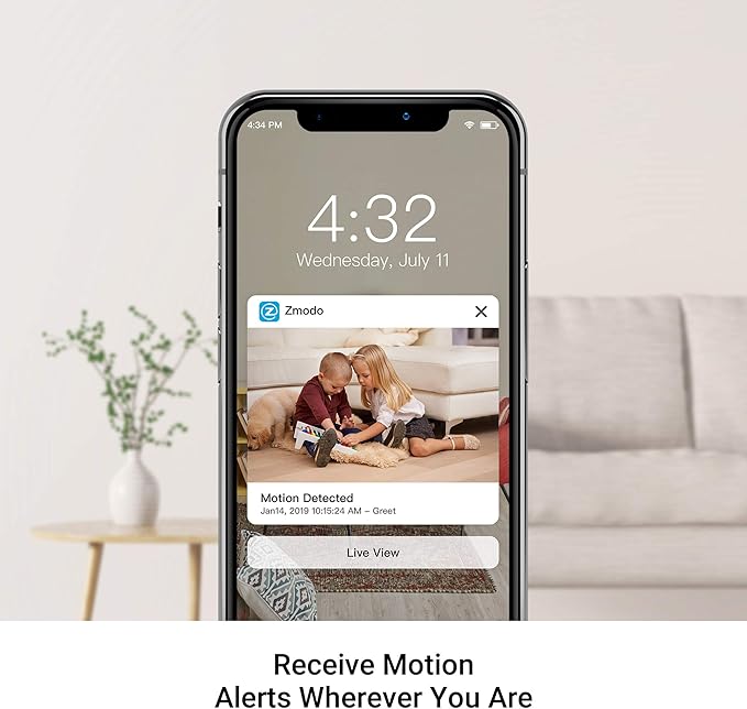 Zmodo Mini Pro, 1080P Plug-in WiFi Security Camera, Indoor Smart Camera with AI Motion Detection, Pet Nanny Cam, Night Vision, 2-Way Audio, Phone App, Compatible with Alexa & Google Assistant. Zmodo