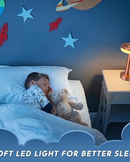 Set of 8 LED Portable Cordless Table Lamp with Touch Sensor 3 Color Stepless Dimming Rechargeable Battery up to 15 Hours Cordless Lamp Table Light Wireless Lamp for Kids Nursery (Rose Gold) - LeafyLoom