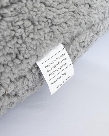 Aimuan Reading Pillow Bed Rest Wedge Large Adult Backrest Pillow with Arms Back Support for Sitting Up in Bed Cushion Incline Rest Sleeping Snoring Pillow,Sherpa Grey Standard - LeafyLoom