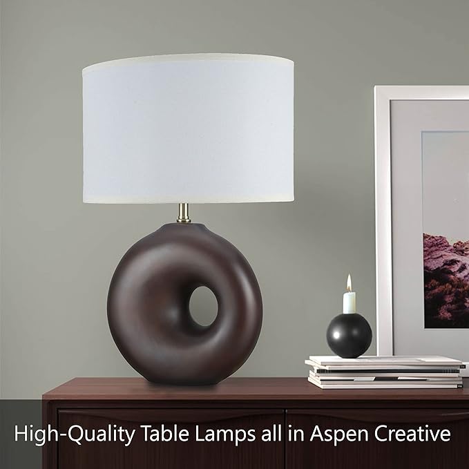 Aspen Creative 40041-1, 1-Light High Organizer Desk Lamp with Metal Lamp Shade and Rotary Switch, Modern Design in Black, 19" High - LeafyLoom