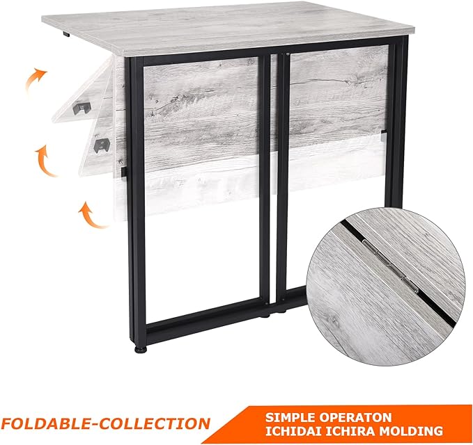 Leopard Outdoor Products Folding Computer Desk for Small Spaces, Space-Saving Home Office Desk, Foldable Computer Table, Laptop Table, Writing Desk, Compact Study Reading Table (Black/Greige) - LeafyLoom