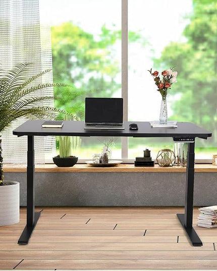 55“*27.5”Height Adjustable Electric Standing Desk with Storage Sit Stand Desk Computer Desk Home Office Desk Memory Controller by BOSCH Motor by BOSCH (Wood/Black Frame 55 * 27.5) - LeafyLoom