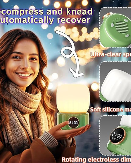 HOMY Bluetooth speaker Cactus Mood lamp Table desk office LED light wireless speakers Camping ambient music Good night electronic alarm clock sound decoration Kids Bedroom Party Best gift - LeafyLoom
