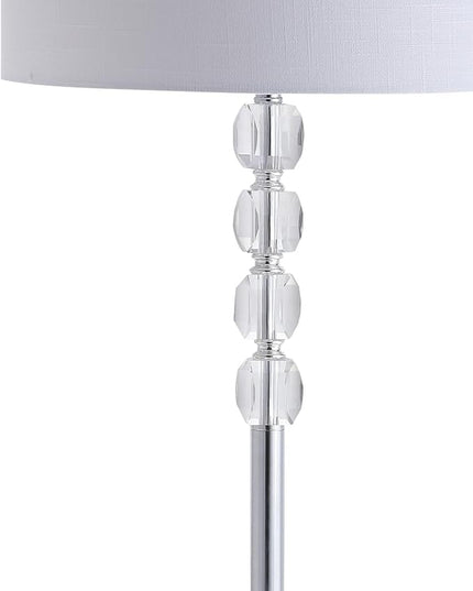 JONATHAN Y JYL2028A Aubrey 59.5" Crystal/Metal LED Floor Lamp Contemporary,Glam,Transitional for Bedrooms, Living Room, Office, Reading, Clear/Chrome - LeafyLoom