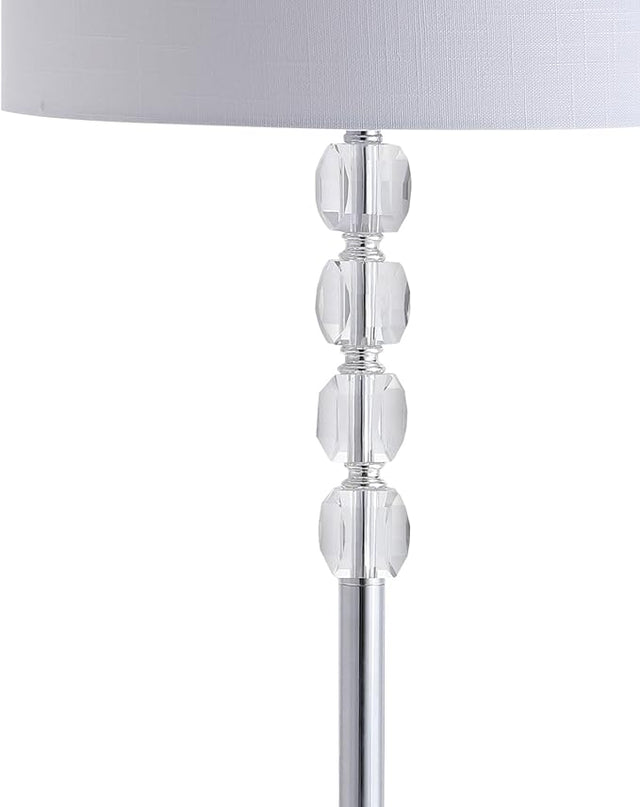 JONATHAN Y JYL2028A Aubrey 59.5" Crystal/Metal LED Floor Lamp Contemporary,Glam,Transitional for Bedrooms, Living Room, Office, Reading, Clear/Chrome - LeafyLoom
