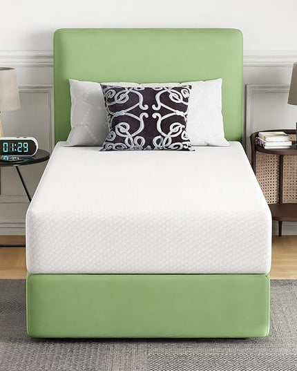 6/8/10/12 inch Gel Memory Foam Mattress for Cool Sleep & Pressure Relief, Medium Firm Mattresses CertiPUR-US Certified/Bed-in-a-Box/Pressure Relieving (10 in, Twin) - LeafyLoom