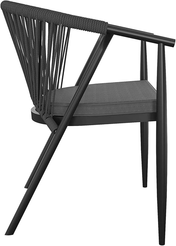 CosmoLiving by Cosmopolitan 88288BGYE Stacking Dining Chair Circi Collection, 4-Pack, Charcoal - LeafyLoom