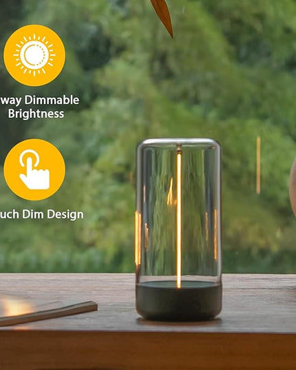 Mini Minimalist Table Lamp Cordless LED Desk Lamp Rechargeable Modern Night Lights Portable Nightstand Lamps Unique Ambient Light Mood Lighting for Bedroom, Beside, Nursery - LeafyLoom