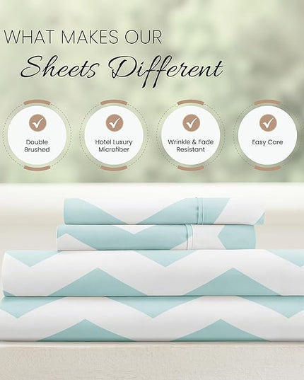 Linen Market 3 Piece Twin Bedding Sheet Set (Turquoise Arrow) - Sleep Better Than Ever with These Ultra-Soft & Cooling Bed Sheets for Your Twin Size Bed - Deep Pocket Fits 16" Mattress - LeafyLoom