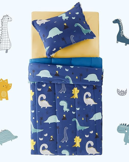 SLEEP ZONE Kids Bedding Full/Queen Comforter Set - Cute Printed for Boys, Girls, Teens, Super Soft, Fade Resistant, Dino Family, Full/Queen - LeafyLoom