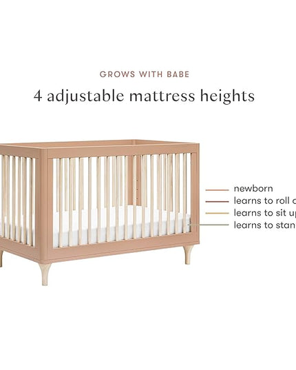 Babyletto Lolly 3-in-1 Convertible Crib with Toddler Bed Conversion Kit in Canyon/Washed Natural, Greenguard Gold Certified - LeafyLoom
