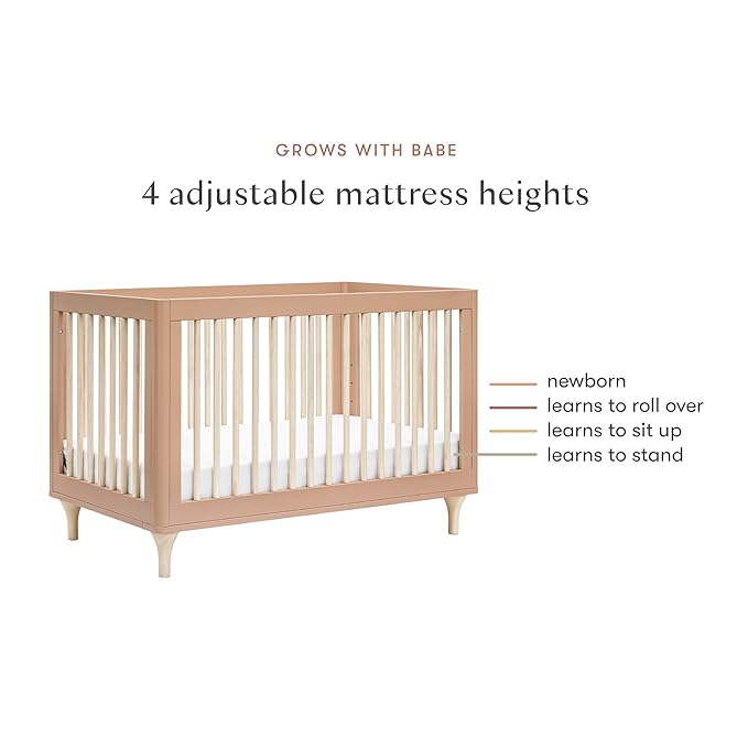 Babyletto Lolly 3-in-1 Convertible Crib with Toddler Bed Conversion Kit in Canyon/Washed Natural, Greenguard Gold Certified - LeafyLoom