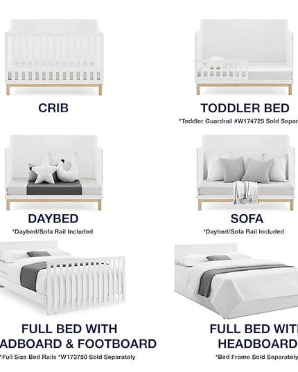 babyGap by Delta Children Oxford 6-in-1 Convertible Crib TrueSleep 2-Stage Deluxe Crib and Toddler Mattress (Bundle) - LeafyLoom