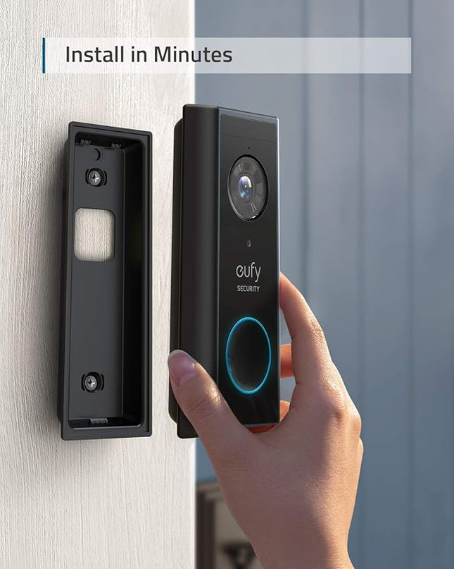 eufy Security, Video Doorbell S220 (Battery-Powered) Kit, Security Camera - 2K Resolution, 180-Day Battery Life, Encrypted Local Storage, No Monthly Fees, Built-in Storage, Motion Only Alert eufySecurity