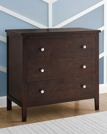 Delta Children Campbell 3 Drawer Dresser, Walnut Espresso - LeafyLoom