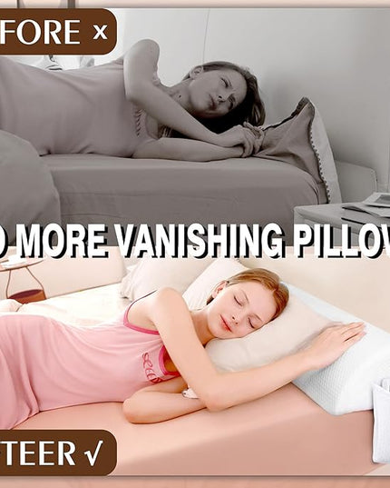 Bed Wedge Pillow for Headboard Gap Bed Mattress Gap Filler (0-8'') Memory Foam Bed Crack Headboard Pillow Stopper to Close The Gap Between Headboard Wall and Mattress Space Filler Queen - LeafyLoom