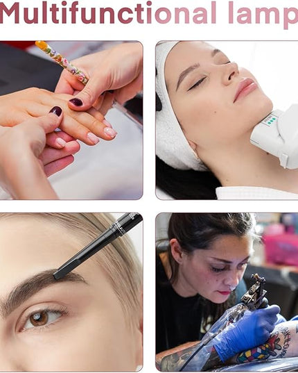 mcwdoit ech, Half Moon Desk Lamp for Lash Eyelash Extensions, Manicure, Tattoo, Eyebrows, Adjustable Brightness 3 Color Temperature 3000k‑6500k - LeafyLoom