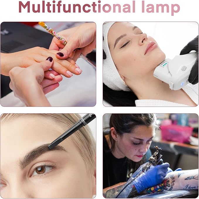mcwdoit ech, Half Moon Desk Lamp for Lash Eyelash Extensions, Manicure, Tattoo, Eyebrows, Adjustable Brightness 3 Color Temperature 3000k‑6500k - LeafyLoom