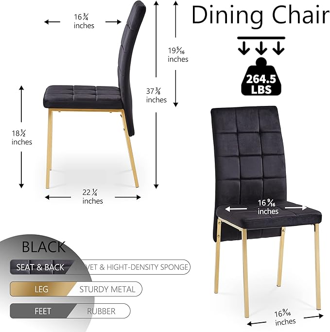 NicBex Haerin-SD-00337-LWJ Dining Chairs, 20.3"x16.1"x36.2", Black - LeafyLoom