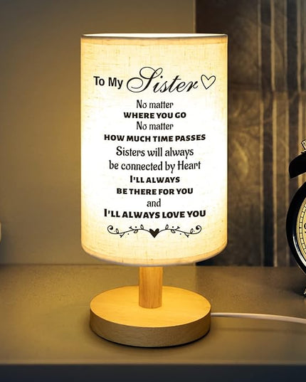 Welsky Sister Gifts, Birthday Gifts for Sister, Personalized Table Lamp Sister Gifts from Sister, Unique Graduation Wedding Gifts for Sisters from Sisters Adult - LeafyLoom