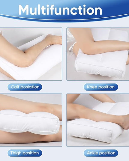 Knee Pillow for Side Sleepers, 5 Inch Height Between Leg & Under Knee Pillow for Back Sleepers - Leg Pillow with 1100G 7D High Suppot Alternative for Relieving Leg, Back, and Knee Pain - LeafyLoom