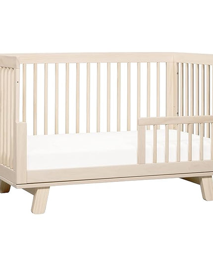 Babyletto Hudson 3-in-1 Convertible Crib with Toddler Bed Conversion Kit in Washed Natural, Greenguard Gold Certified - LeafyLoom