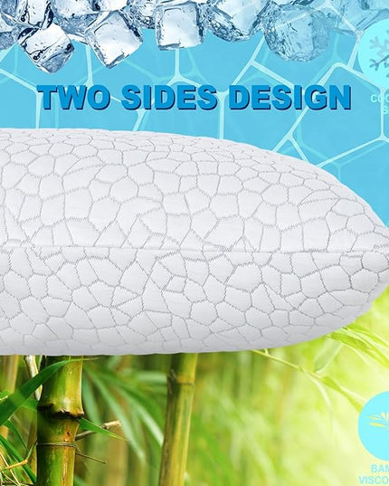 QUTOOL® Cooling Body Pillows for Adults, Shredded Memory Foam Full Body Pillow for Side Sleeper, Long Body Pillow for Pregnant/Neck/Back/Leg, Large Pillow for Bed with Cooling Pillow Cover - LeafyLoom