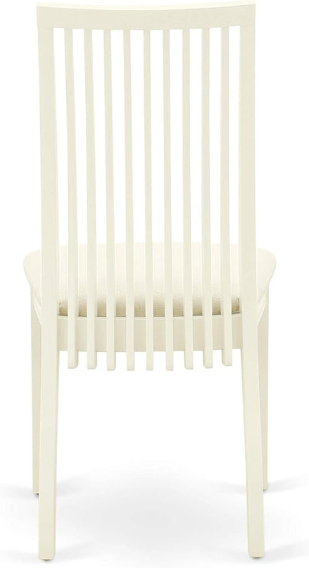 East West Furniture SHIP3-WHI-C 3 Piece Dinette Set for Small Spaces Contains a Round Dining Room Table with Pedestal and 2 Linen Fabric Kitchen Dining Chairs, 42x42 Inch, Linen White - LeafyLoom