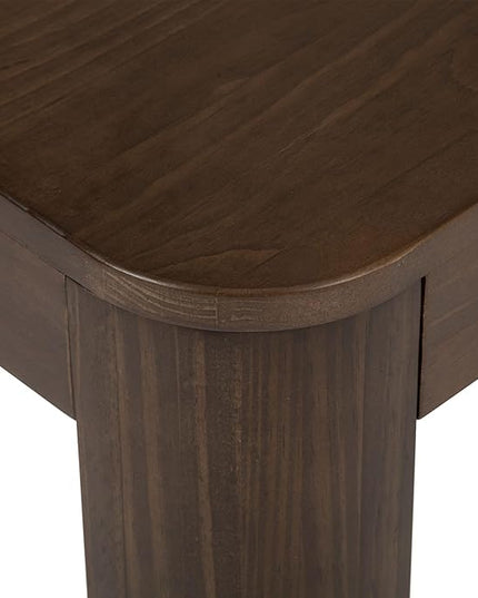 Plank+Beam Small Modern Rounded Coffee Table, 40 Inch, Solid Wood Contemporary Center Table for Living Room, Rectangle Tea Table, Walnut - LeafyLoom